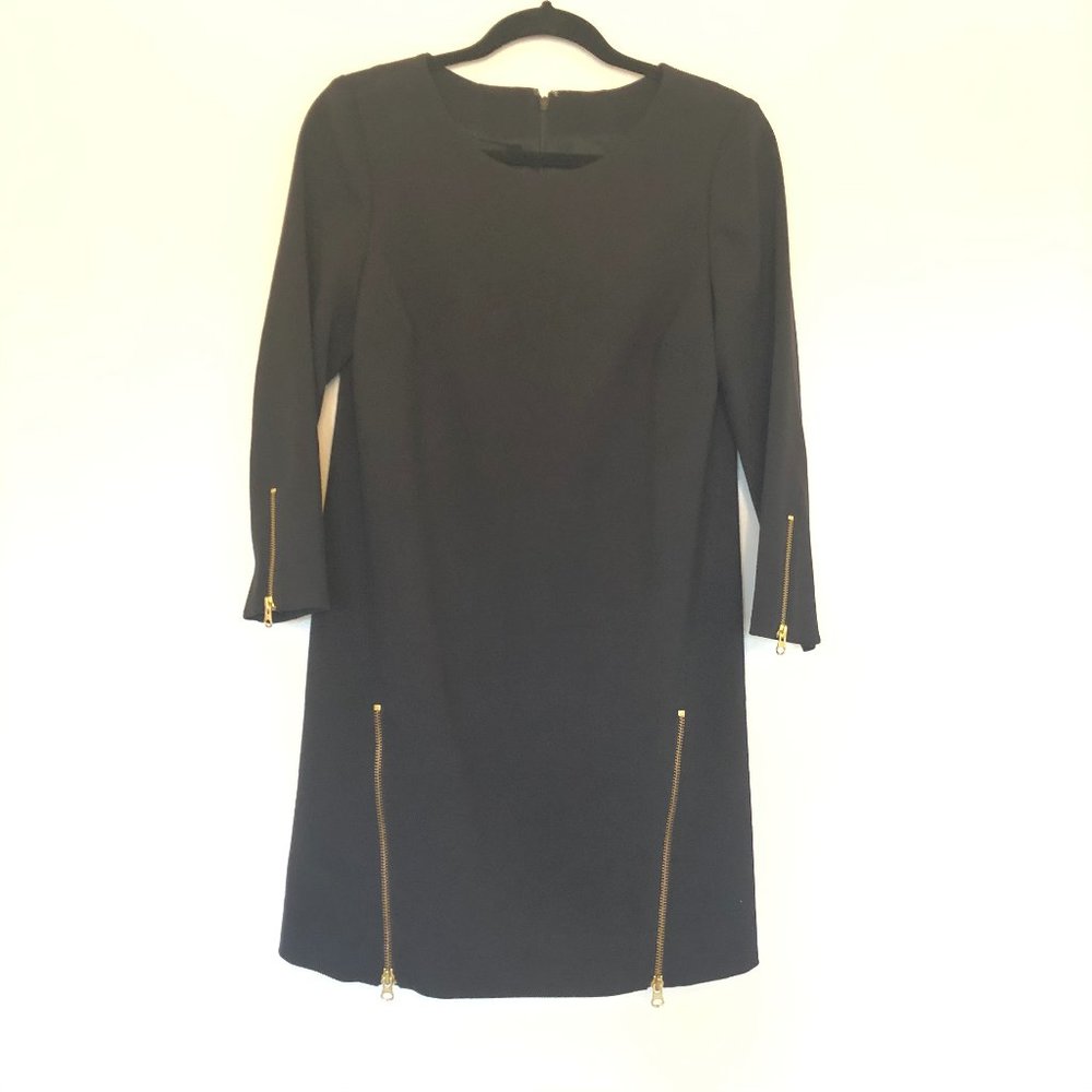 J. Crew Black Shift Dress w/Zippers